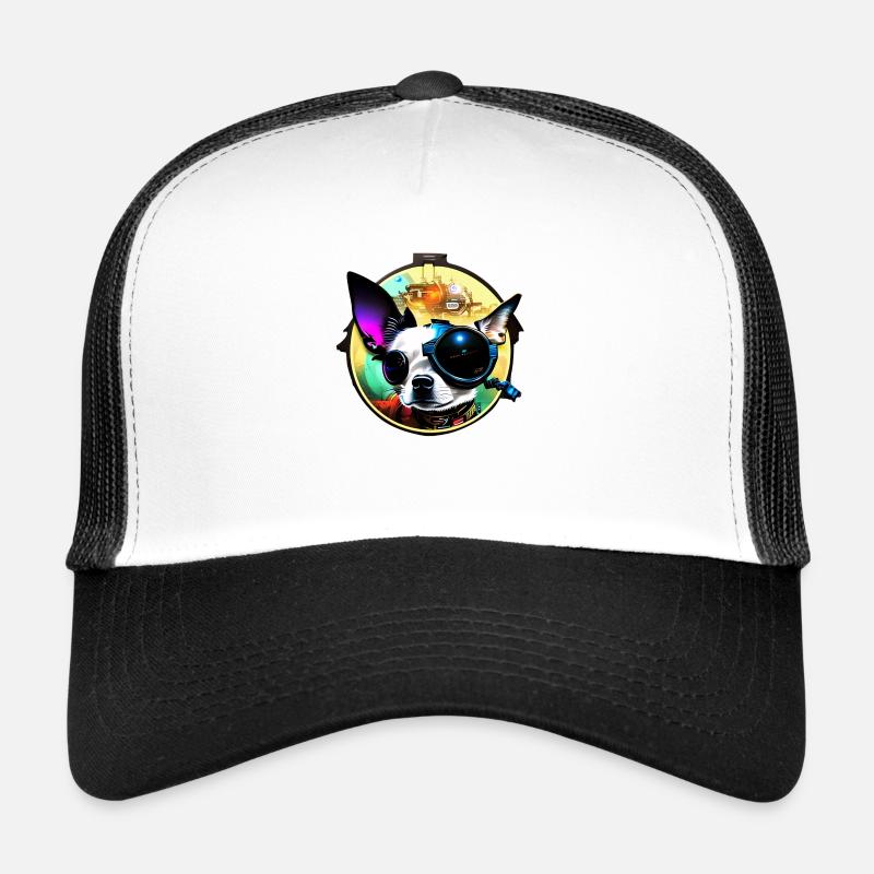 Steampunk Chihuahua - Trucker Cap - Weiß/Schwarz