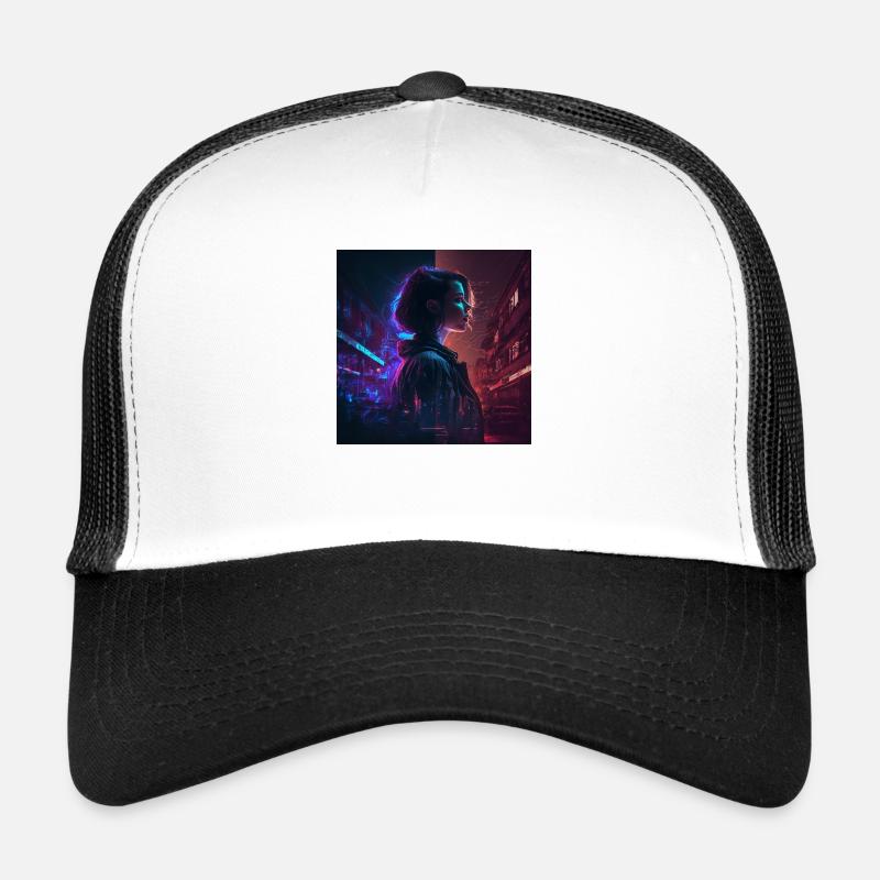 Neon on the skin - Trucker Cap - white/black