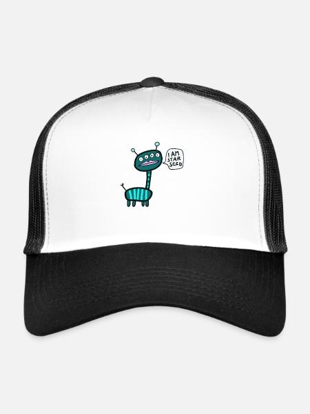 Je suis starseed - Casquette trucker  - blanc/noir - Devant