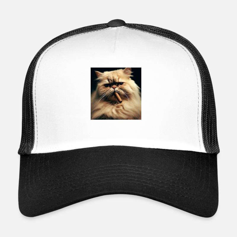Perserkatze Negan mit Zigarre Trucker Cap
