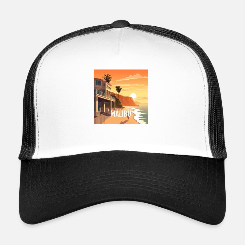 Malibu at sunset - Trucker Cap - white/black