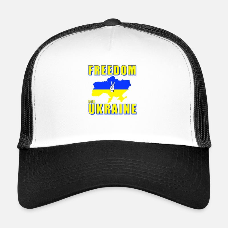 Freedom for Ukraine - Trucker Cap - Weiß/Schwarz