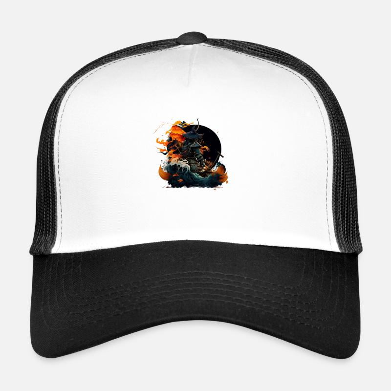 Cooler Samurai in der Rauchwolke Trucker Cap