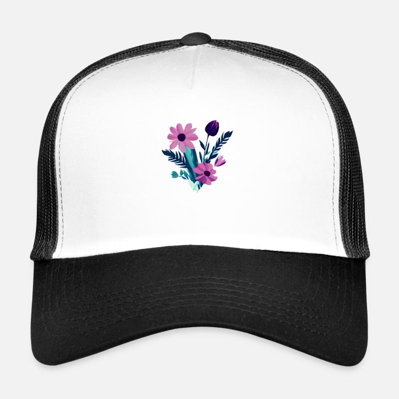Bouquet de fleurs Plantes Violettes Casquette trucker 