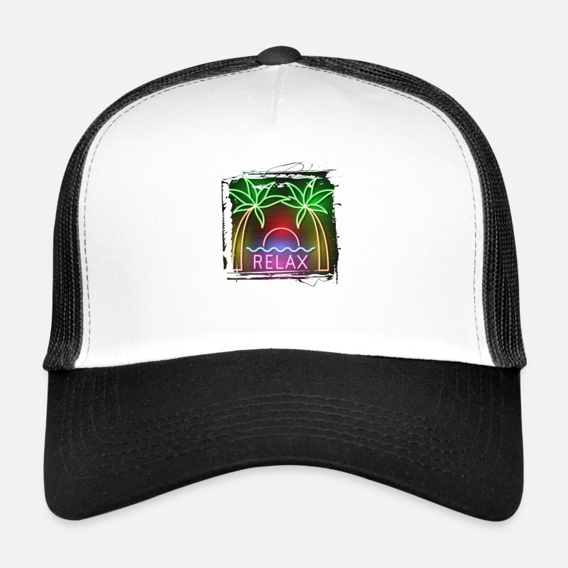 sommer strand strand retro meer neon licht eng Trucker Cap