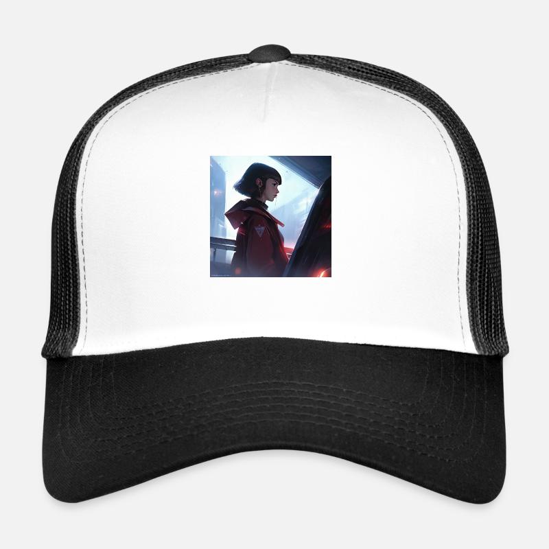 Serene Enigma: Portrait captivant de style anime Casquette trucker 