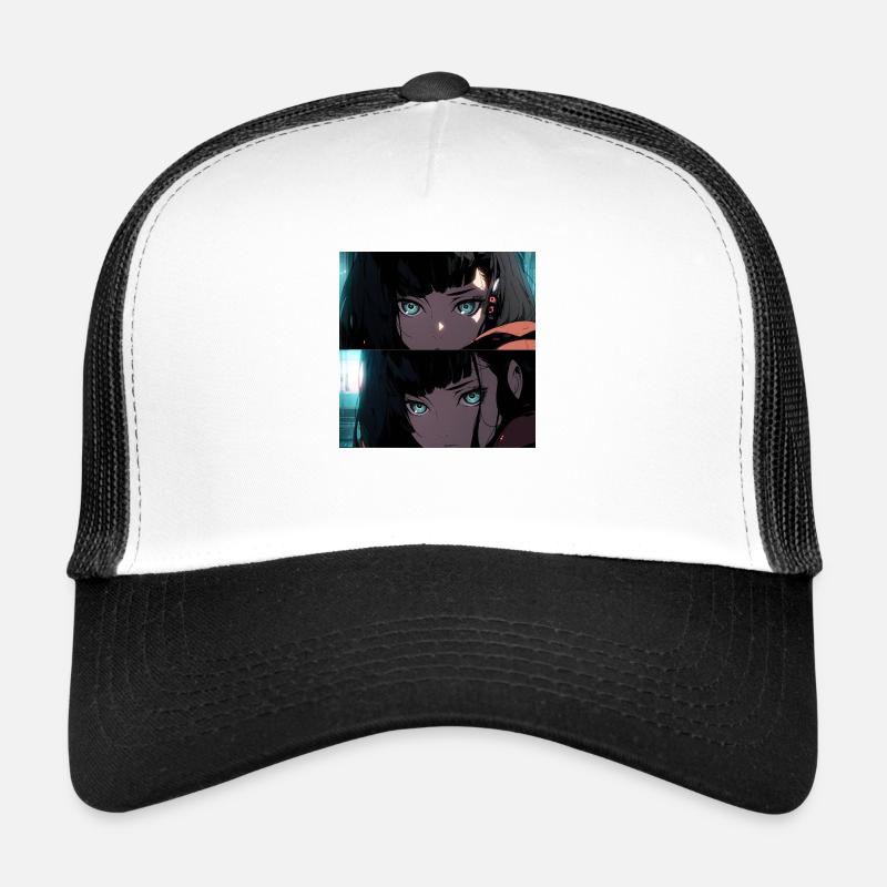 Emerald Gaze: Portrait d’anime d’une belle fille Casquette trucker 