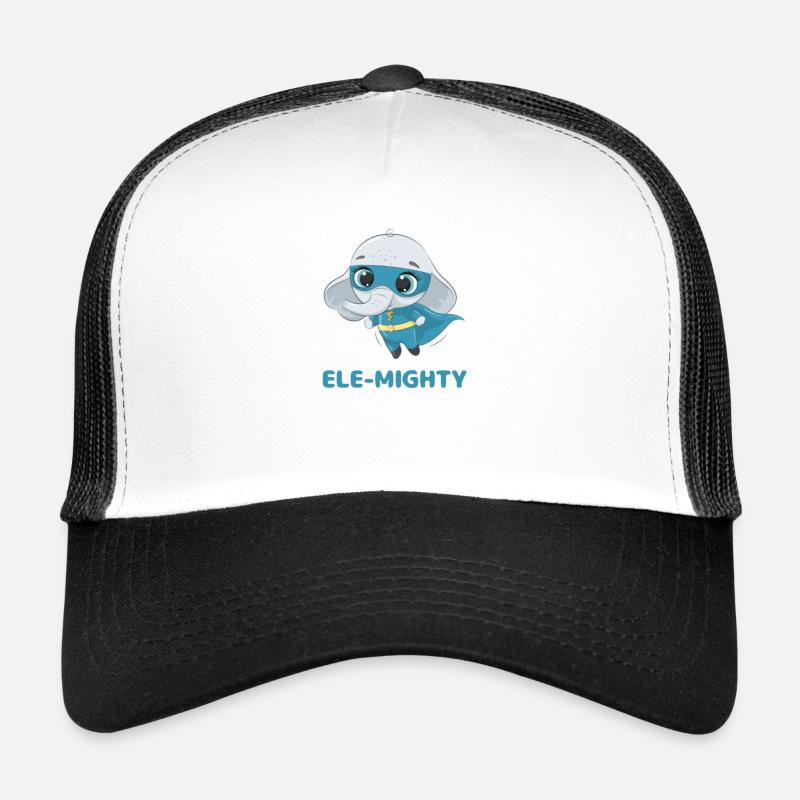 ELE-MIGHTY - Casquette trucker  - blanc/noir