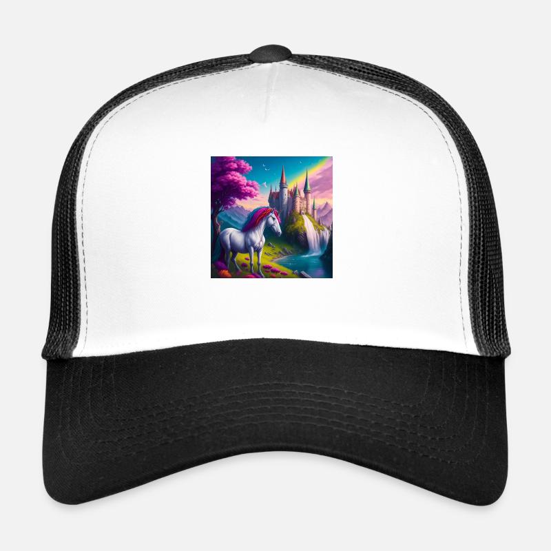 Magisches Einhorn im Wunderland - Trucker Cap - Weiß/Schwarz