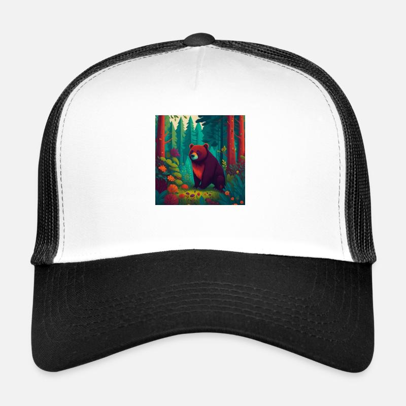 Bär im Wald - Trucker Cap - Weiß/Schwarz