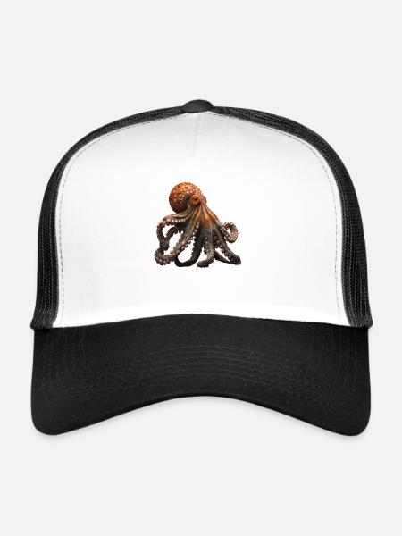 The octopus is a fascinating sea creature - Trucker Cap - white/black - Front