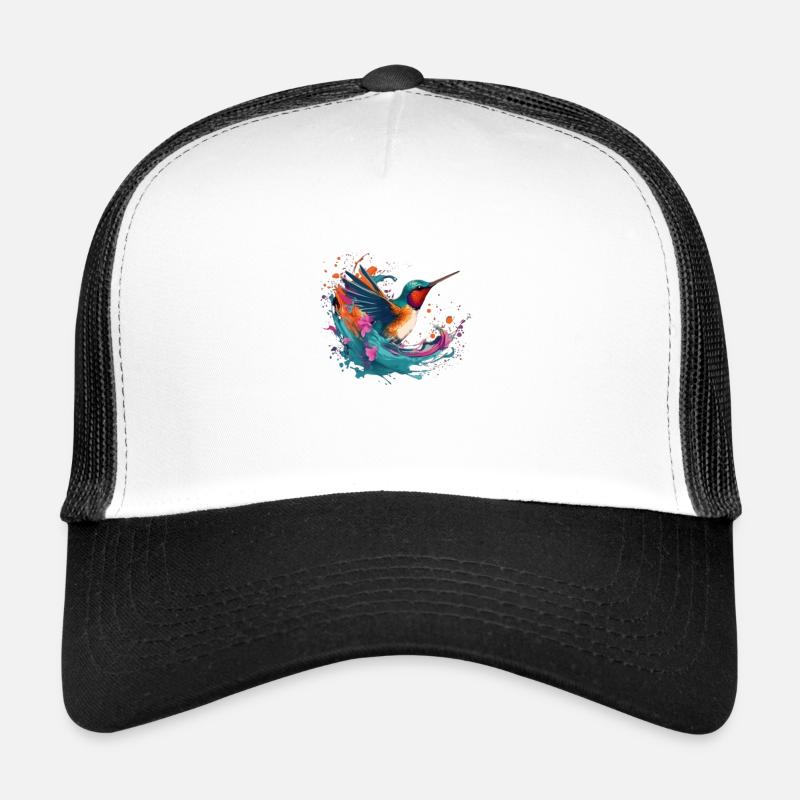 Geai Moqueur Mutlicolore - Casquette trucker  - blanc/noir