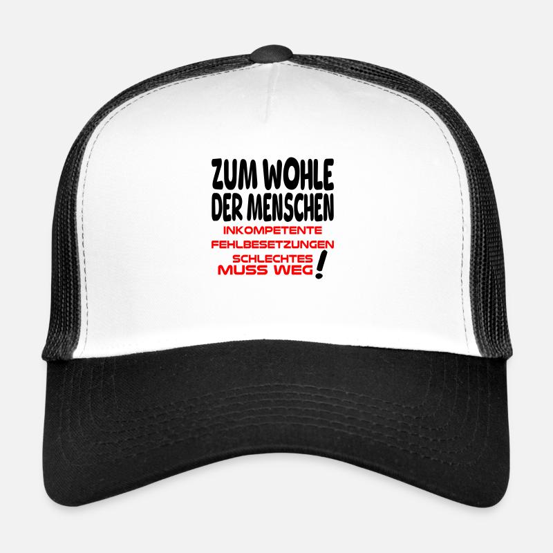 zum Wohle der Menschen II - Trucker Cap - Weiß/Schwarz