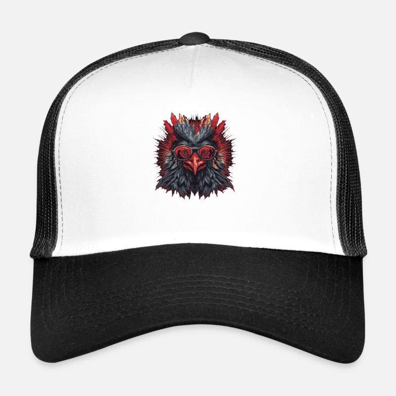 Rooster's head with bezel Trucker Cap