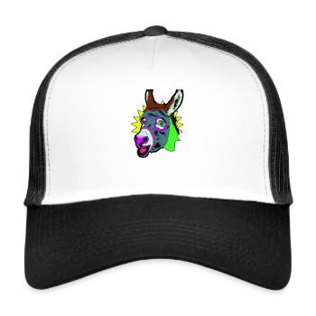 Disko Donkey - Trucker Cap - Weiß/Schwarz - Vorne