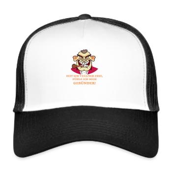 Since I've been eating vegans, I feel healthier! - Trucker Cap - white/black - Front