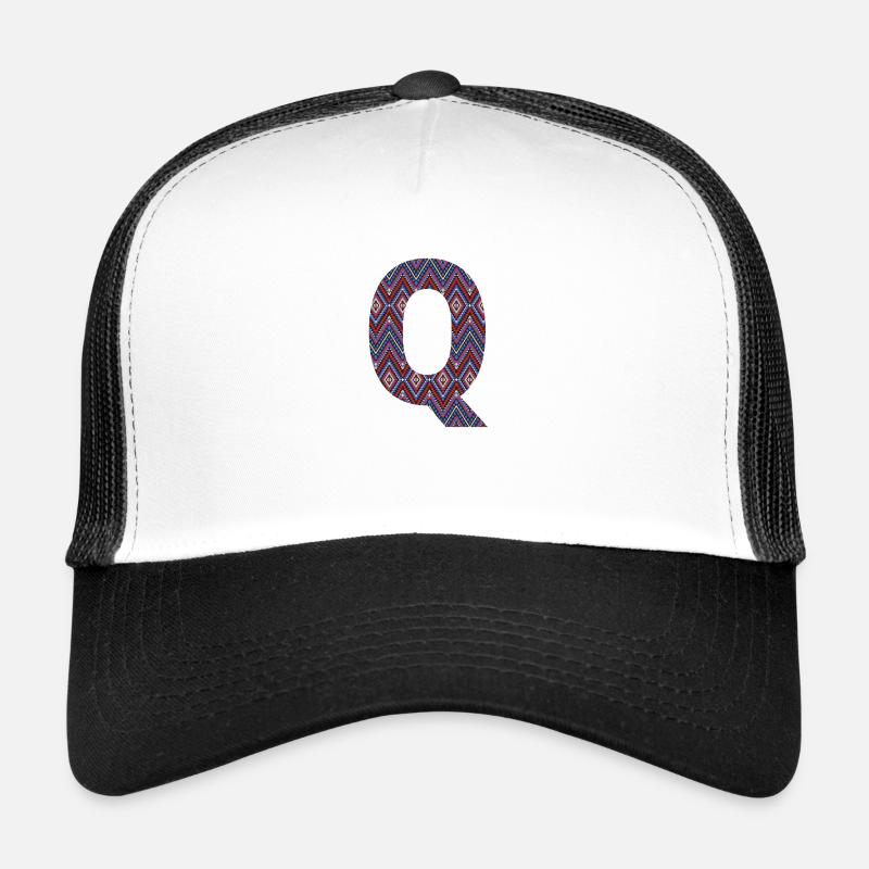 Monogram Letter Q- geometric pattern Trucker Cap