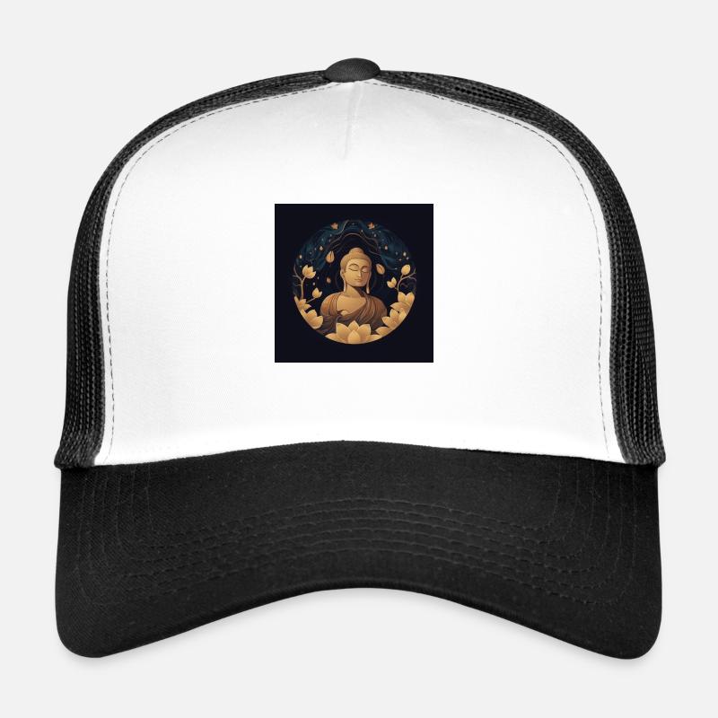 Buddha Artwork Classic - Trucker Cap - Weiß/Schwarz