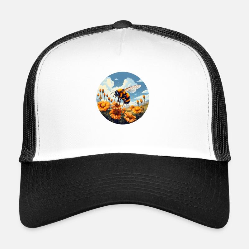 Bumblebee Blooms Trucker Cap