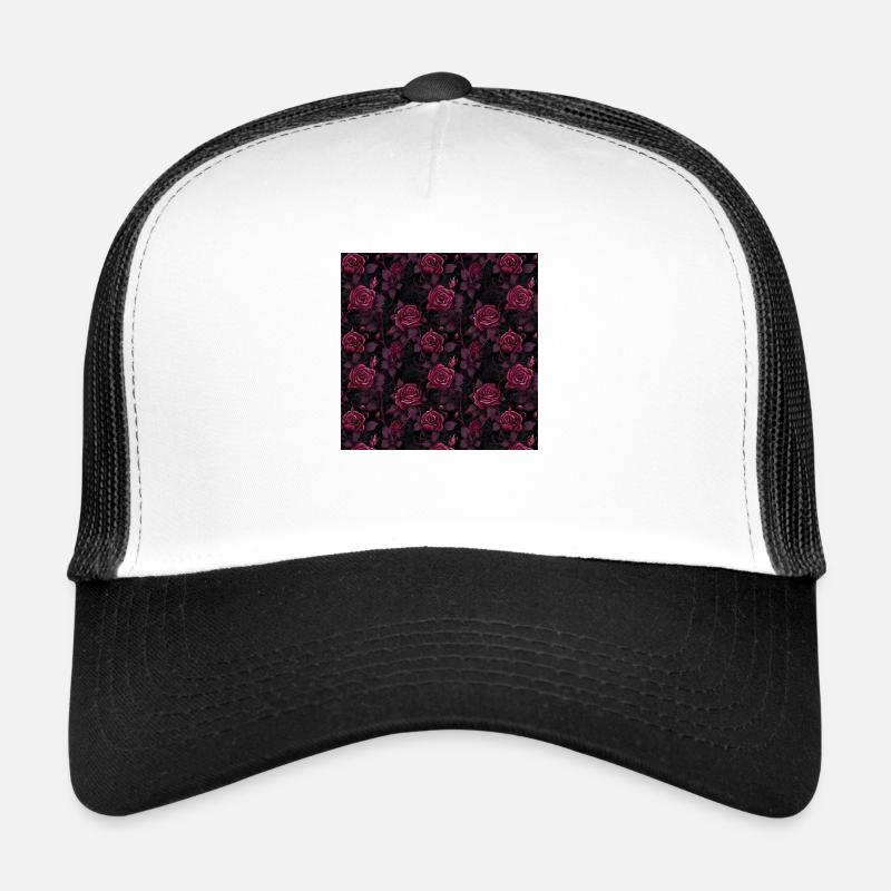 Roses Seamless Pattern Beautiful Elegant Aesthetic Trucker Cap