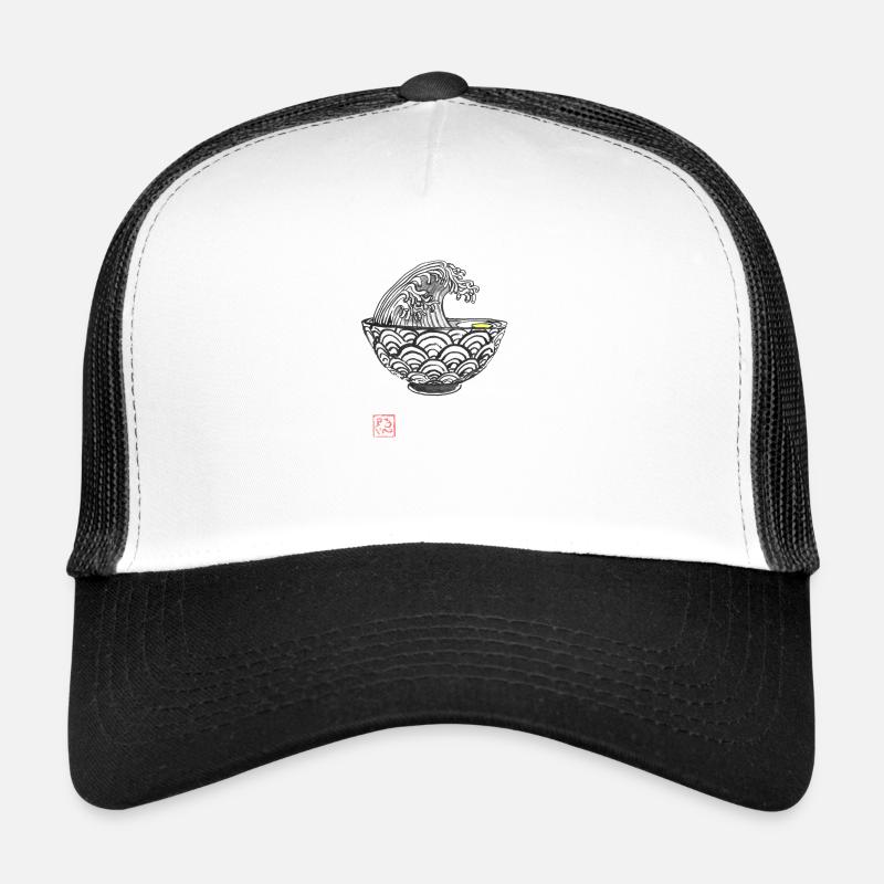 ramen wave - Casquette trucker  - blanc/noir