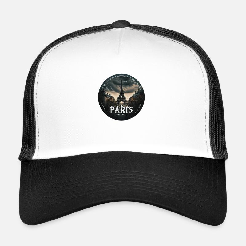 L'élégance de Paris - Casquette trucker  - blanc/noir