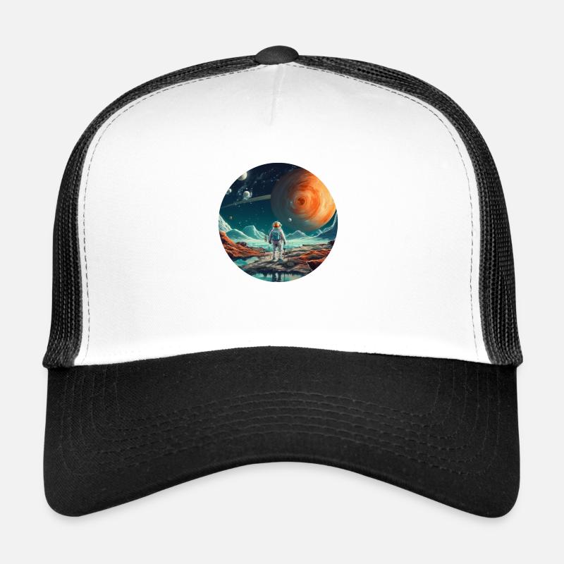 Spaceman um All, Astronauten Geschenk - Trucker Cap - Weiß/Schwarz
