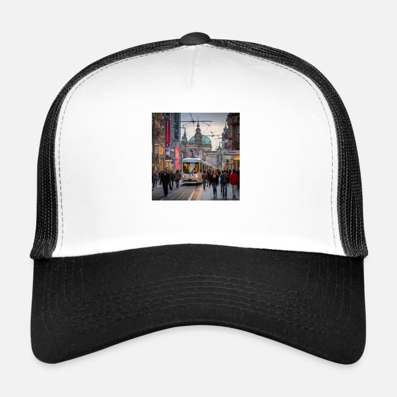 Street with tram - Trucker Cap - white/black