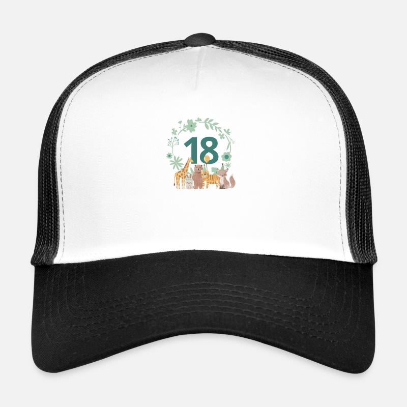 18e anniversaire - anniversaire animaux Casquette trucker 