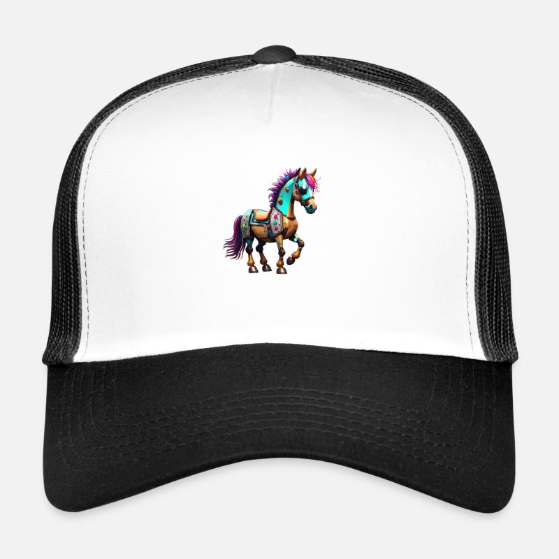 Robot Horse - Trucker Cap - white/black