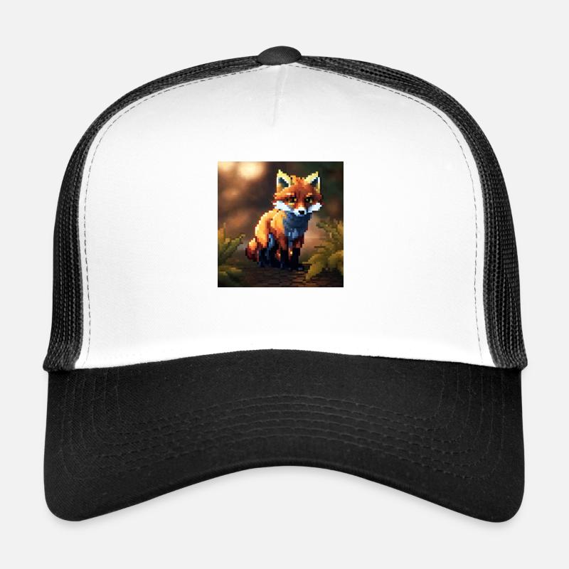 Fox pixel art - Trucker Cap - white/black