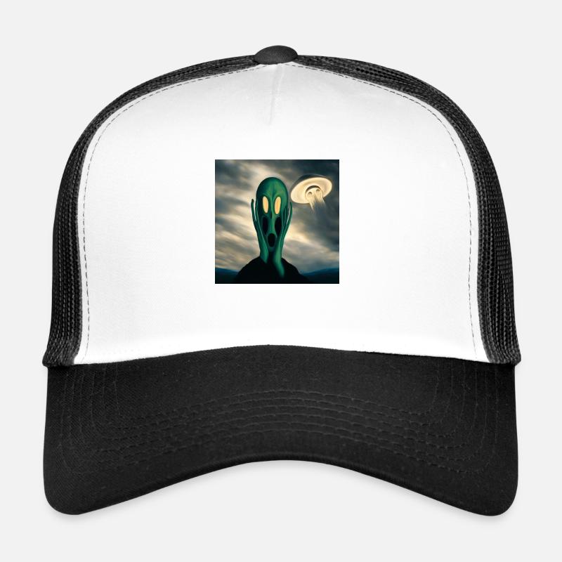 Cri extraterrestre - Casquette trucker  - blanc/noir
