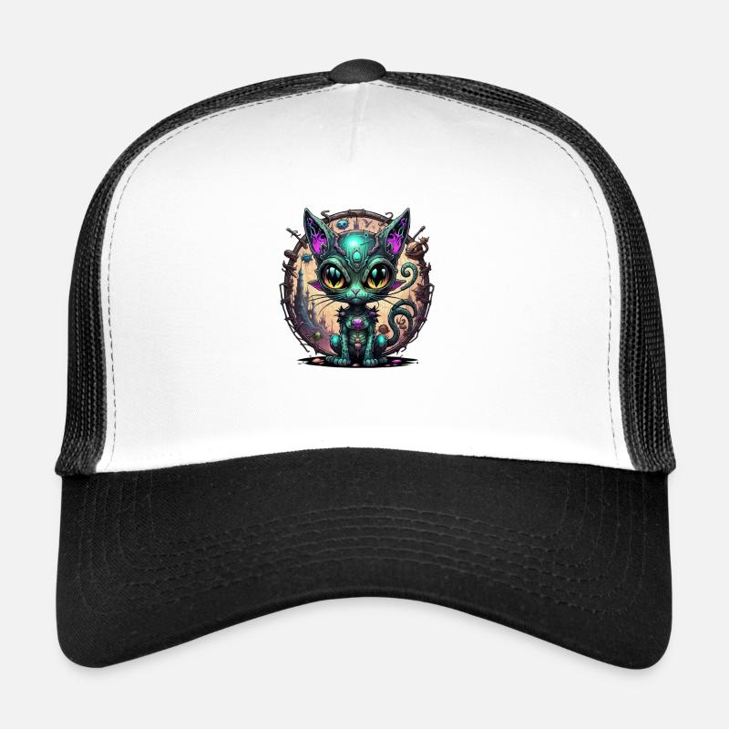 Galaxy cat - Trucker Cap - Weiß/Schwarz