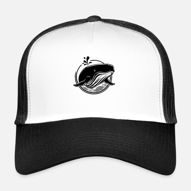 Whale Sea Fish - Trucker Cap - white/black