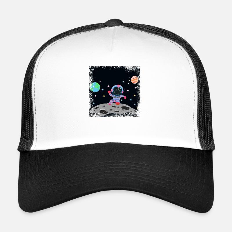 Blau Pink Grunge Astronaut Trucker Cap