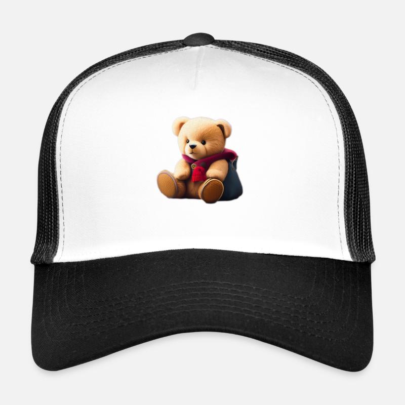 Teddybär - Trucker Cap - Weiß/Schwarz