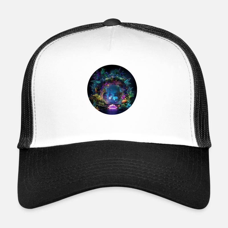 Glowing Jungle Adventures: Neon Jungle Explore - Trucker Cap - white/black