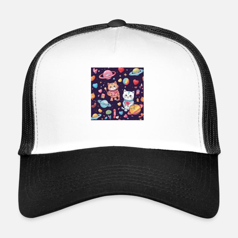 Katze Katze Katze - Trucker Cap - Weiß/Schwarz