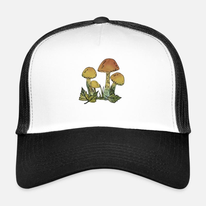 Pilze - Trucker Cap - Weiß/Schwarz