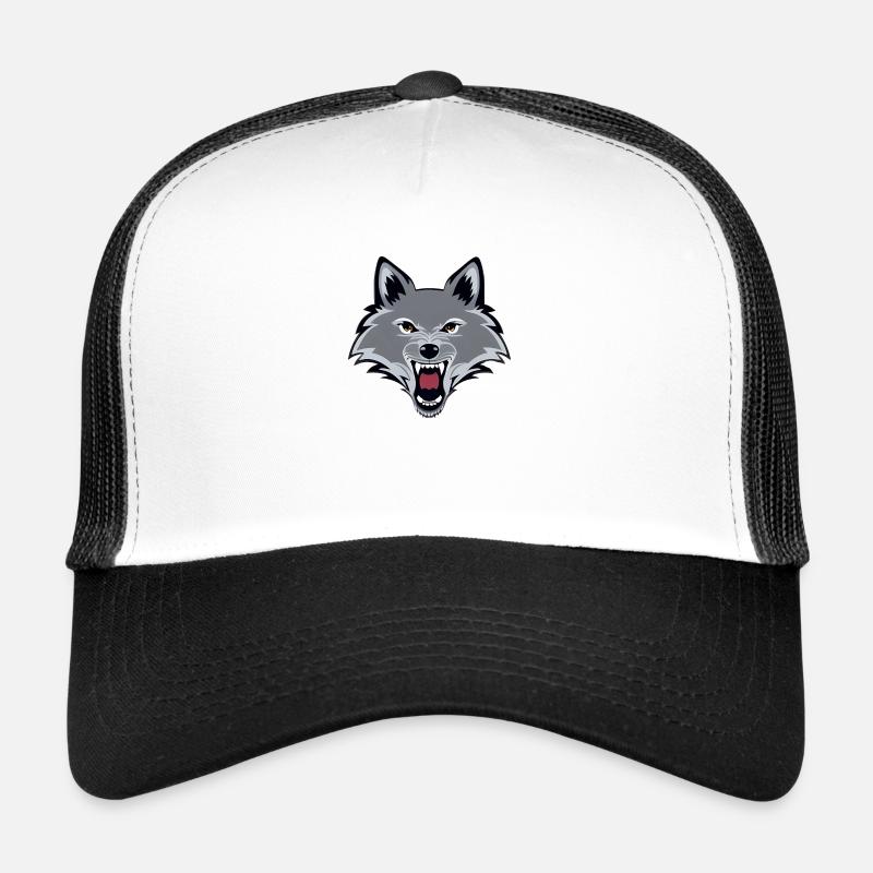 angry wolf Trucker Cap