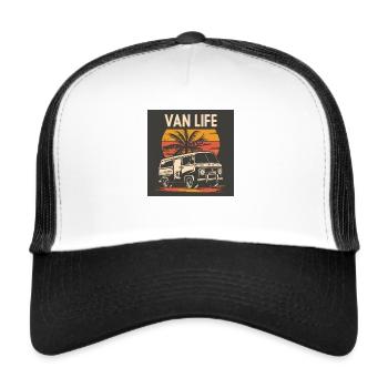 Van-Vie - Casquette trucker  - blanc/noir - Devant