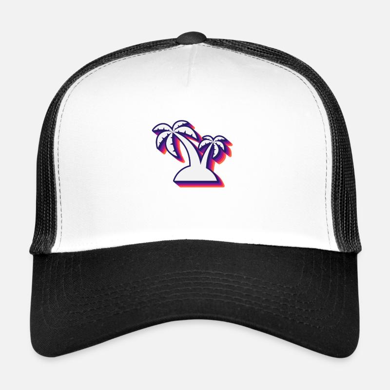 Tranquillité tropicale: conception de couple de palmiers Casquette trucker 