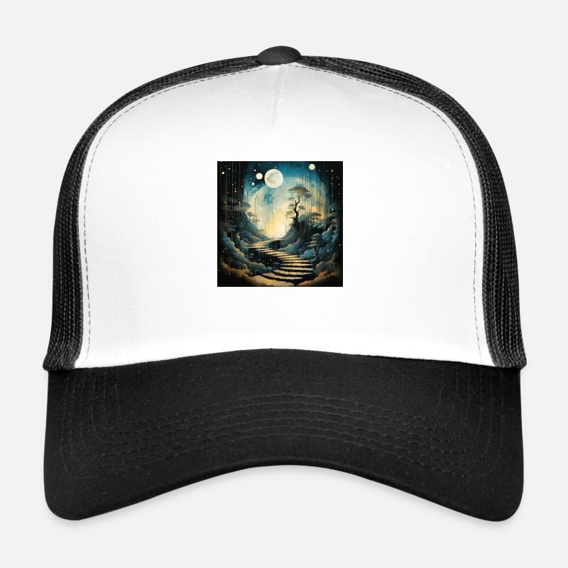 Staues treues moon - Trucker Cap - Weiß/Schwarz