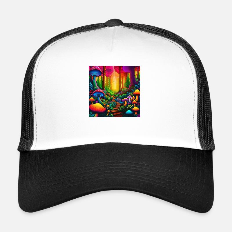 psychedelisches trippy Pilz-Design Trucker Cap