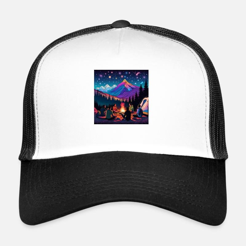 psychedelisches trippy Camping-Design Trucker Cap