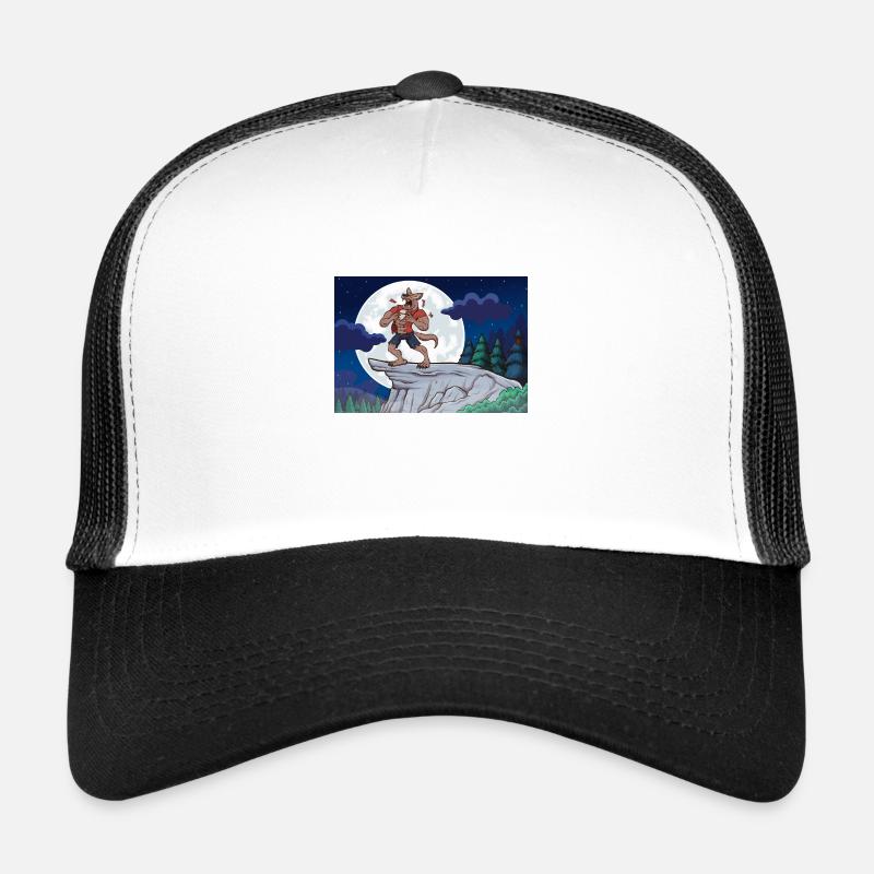 Howling Werewolf On Full Moon Trucker Cap