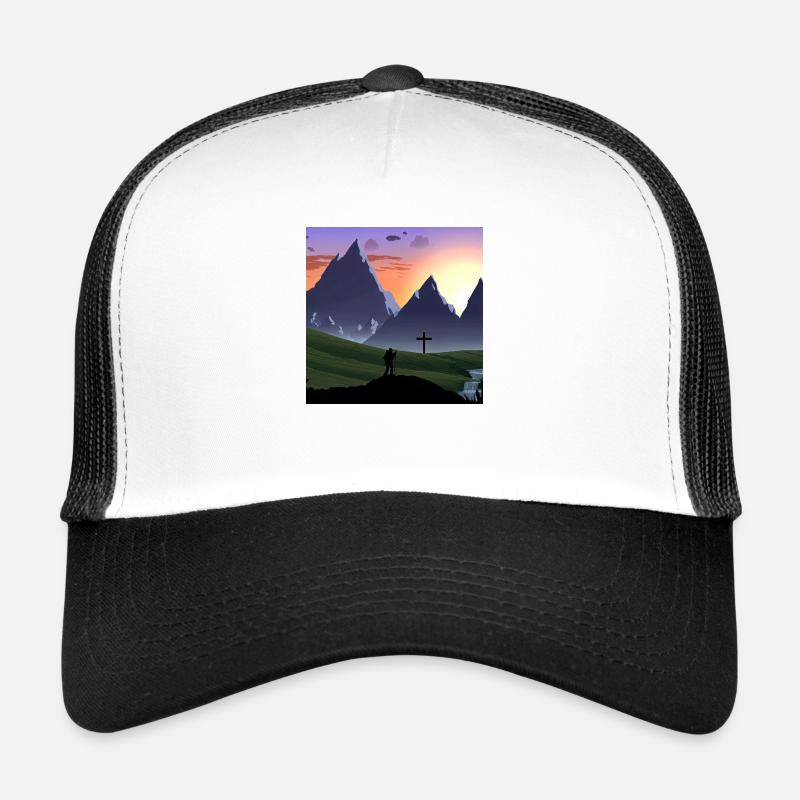 Berglandschaft - Trucker Cap - Weiß/Schwarz