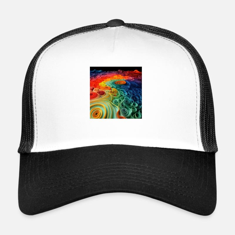Regenbogenspiralen - Trucker Cap - Weiß/Schwarz