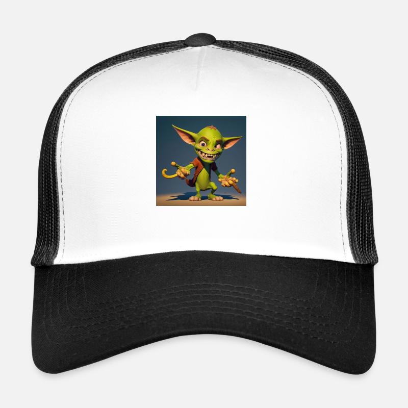 kleiner frecher Goblin - Trucker Cap - Weiß/Schwarz