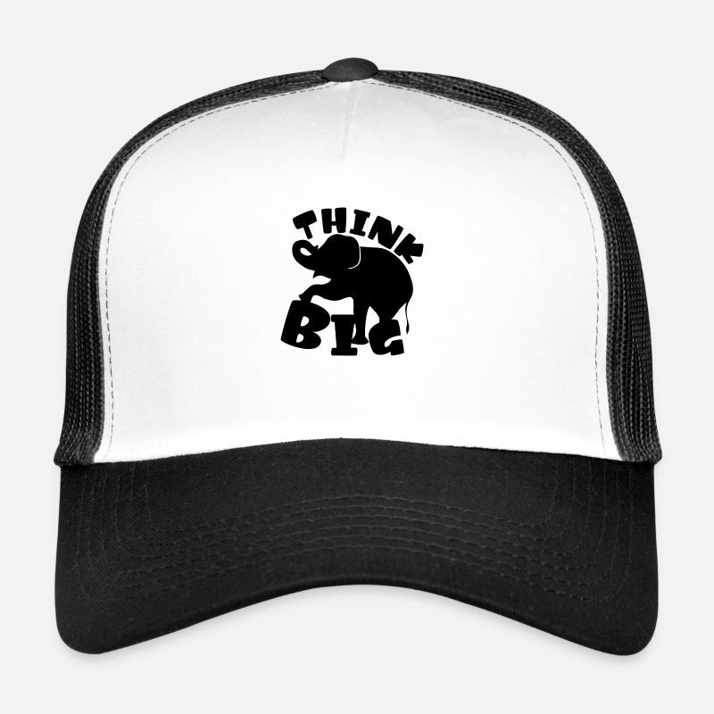 Think Big Elephant idea black Silhouette Trucker Cap
